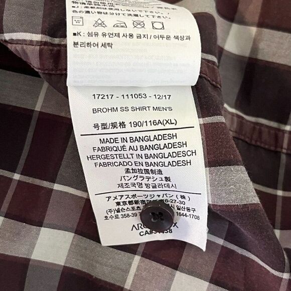 Arc'teryx Mens Size XL Brohm Plaid Cotton Short Sleeve Button Down Shirt Casual - Picture 6 of 12